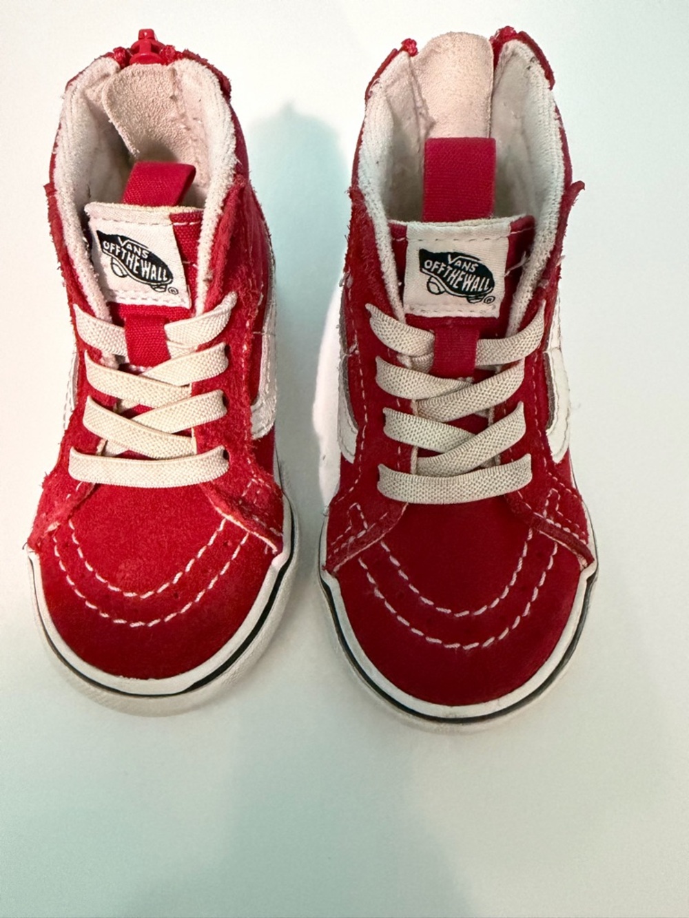 Vans Kids Red and White High-Top Sneakers Size 5.5 Boys and Girls